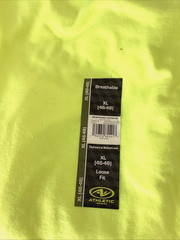 ATHLETIC WORKS Breathable Acid Yellow Short Sleeve Crew Neck T-Shirt Sz XL*