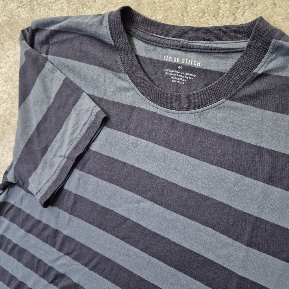 Taylor Stitch Cotton Hemp T Shirt Mens 44 XL Blue Outdoor Coastal Beach Hippie