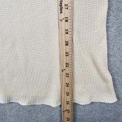 VTG Cherokee Mens Thermal Shirt Large Cream Waffle Knit Long Sleeve Crew Neck