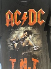 Vintage Acdc TNT Shirt XL Rock Band Gig Angus Young 2011 Distressed Angus Young