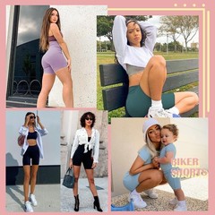 4 Pack Biker Shorts for Women – 5″ High Waist Tummy Control Workout Yoga Runn…
