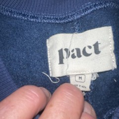 Pact Organic Cotton Sweatshirt M Blue Long Sleeve Pullover Pockets