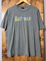 DC Comics Batman T-Shirt Large Retro Super Hero Comics Logo Spell Out Faded Gray