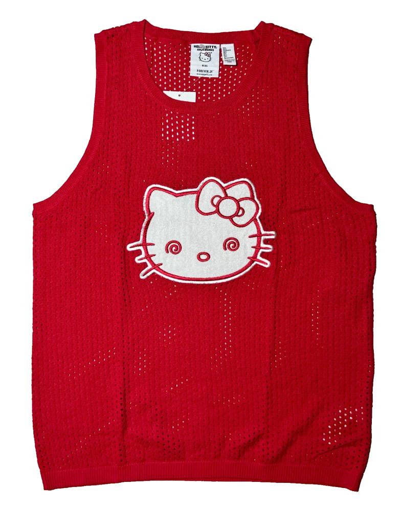 FOREVER 21 Men’s SANRIO HELLO KITTY Red Tank Top Size MD,LG New !