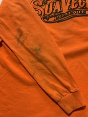 Lot Of 2 Suavecito Pomade Hair Styling Graphic L/S Orange Neon T-Shirts Sz. M