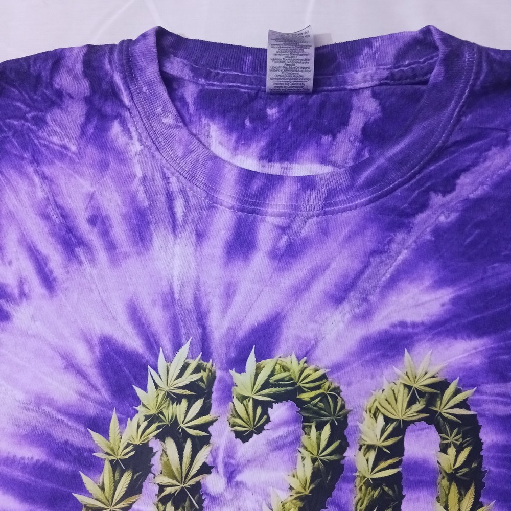 “420” Tie Dye T-shirt Adult XL Purple Spiral Cotton Hippie 70’s New