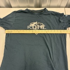 Kuhl Wildfibre Organic Cotton Graphic T-Shirt Mens M Logo Mountain Blue