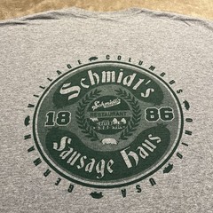 Bier = Beer Funny German T Shirt Schmidt’s Sausage Haus XL