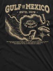 Gulf of Mexico T-shirt origin of Gulf of Mexico history men’s tee shirt