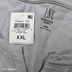 Inc Fashion 2XL Men’s T Shirt Light Grey Cotton Zipper Comfort Rare Luxe New