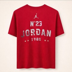 Air Michael Jordan 1985 No. 23 Jumpman Red T- Shirt Silver Foil Vintage- Size M