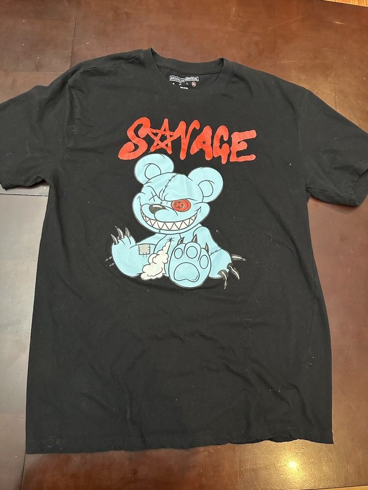 Mens Brooklyn Vertical Savage Bear Tee Shirt Extra Large XL Horror Halloween ￼