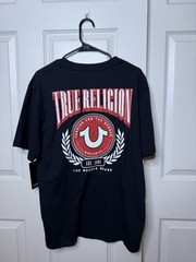 True Religion Men’s Black Graphic Logo Cotton Jersey Crew Neck T-Shirt M.