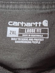 Carhartt K231 Men 2XL Loose Fit Heavyweight Long Sleeve Logo T-Shirt Peat Green