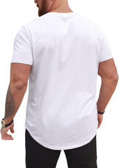Camisetas para Hombres Grandes y Altos Camisas Casuales Elasticas Manga Corta