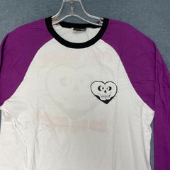 Volcom Till Death Do Us Party T Shirt Mens Medium White Purple Raglan Sleeve