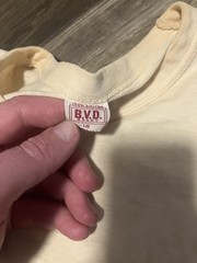 Vintage 50s BVD T Shirt Cotton Sz 18 Distressed Patina