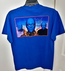 RARE Vintage Y2K Blue Man Group THE VENETIAN Size Small S T-Shirt Blue Art