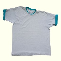 MUNSINGWEAR VTG 90s RETRO USA MADE BLANK REVERSIBLE SLEEVE GRAY T SHIRT SZ M