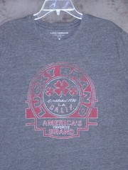 Lucky Brand Shirt Adult Medium Gray Graphic Short Sleeve Classic Casual Mens