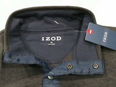 New Izod Men’s Pullover Sweatshirt Medium Black Soft Material Snap