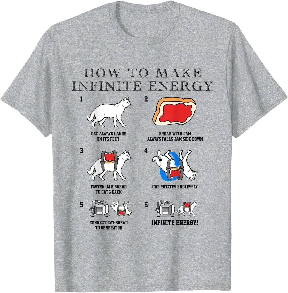 Funny Math Infinite Energy Cat and Mechanical Engineering T-Shirt