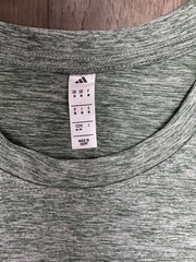 Adidas Men’s Size Médium Tech Tee Heather Silver Green Shirt Tee Mesh Logo
