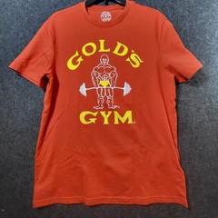 Golds Gym Mens Graphic T-Shirt Orange Joe Gold Bodybuilding Logo Size M