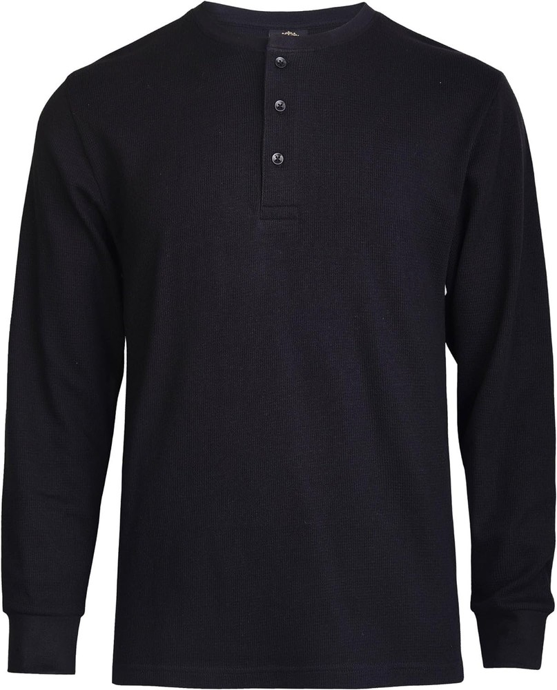Knocker Men’s Waffle-Knit Thermal Henley Shirt