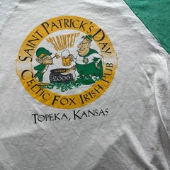 Vintage Augusta Sportswear Shirt Mens XL White Celtic Fox Logo Tee Raglan