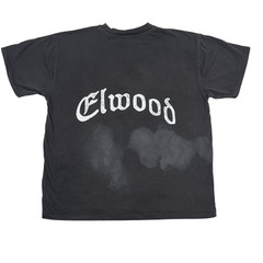 Elwood Size Small Black 100% Organic Cotton T-Shirt Distressed Crew Neck Tee