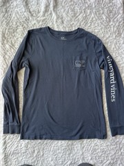 Vineyard Vines Men’s Navy Long Sleeve Pocket Tee With Sleeve Logo Size S