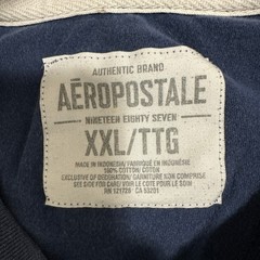 Aeropostale Athletic NY Since 87 Graphic T-Shirt Distressed Navy Blue Mens XXL