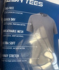 Wrangler Men’s Performance Mesh Tees 3- Pack Size: L