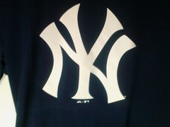 New York Yankees Majestic Coolbase T shirt mens sz M Blue MLB Baseball