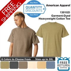 🔥 🔥 American Apparel Men Garment-dyed Heavy Cotton Tee Shirt Up To 3XL 1301gd