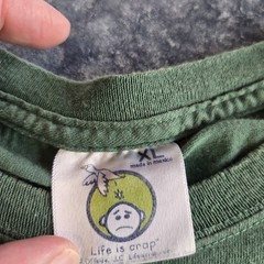 Life Is Crap XL Mens Green Graphic Logo Short Sleeve Tshirt Hunting Deer