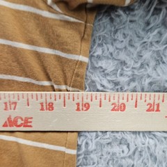 Pact Organic T Shirt Men Medium Brown Stripe V Neck 100% Organic Cotton