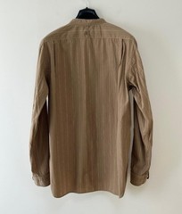 PHIGVEL 22AW Band Collar Shirt Khaki Beige Stripe Size 3