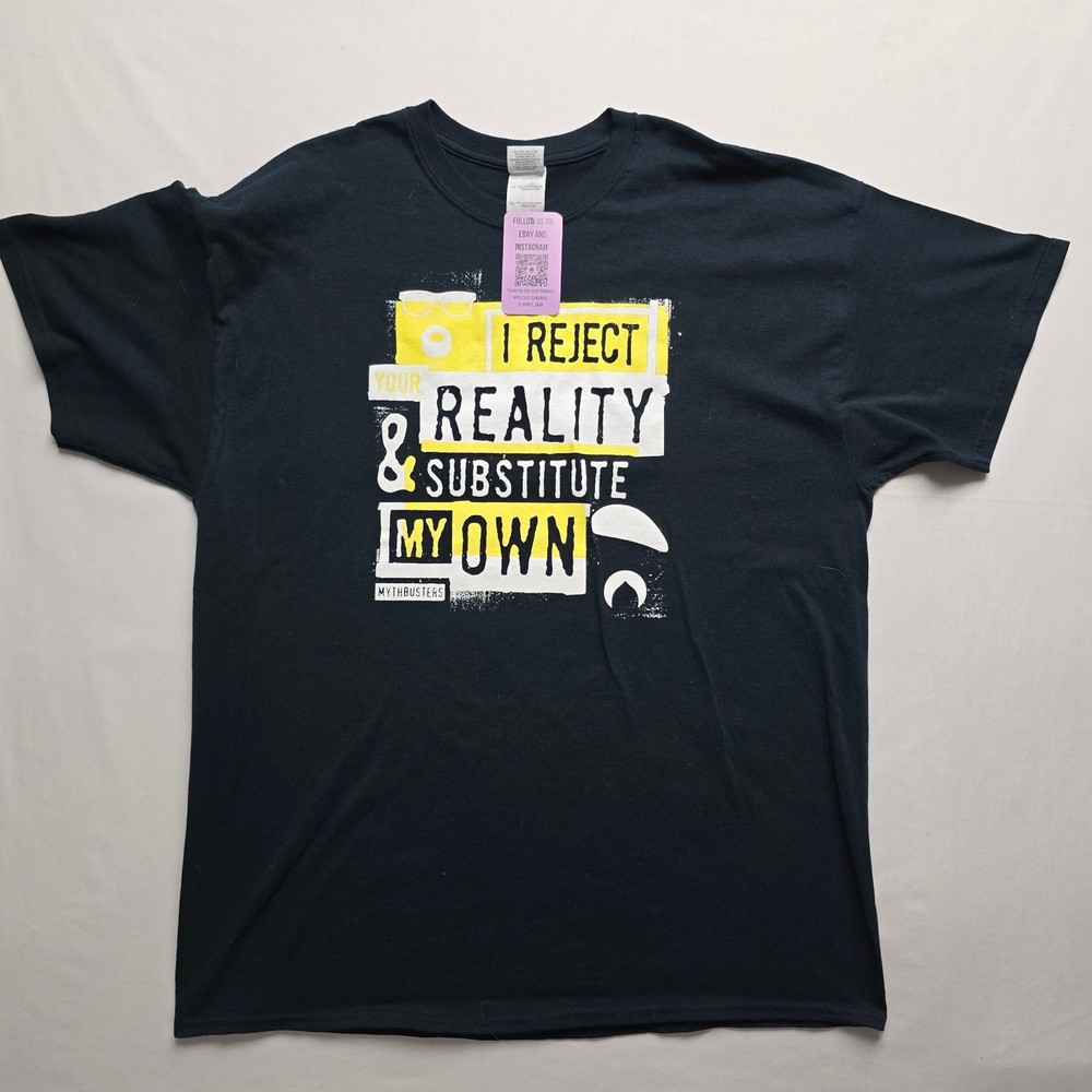 Vintage Mythbuster Shirt Discovery Channel TV Show Black XL Tee