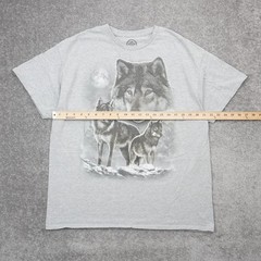DOM Wolves Moon Nature Mens XL Gray Short Sleeve T-Shirt
