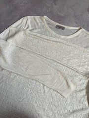 Vintage Versace Classic V2 Shirt Mens Cream White Monogram Spellout Long Sleeve