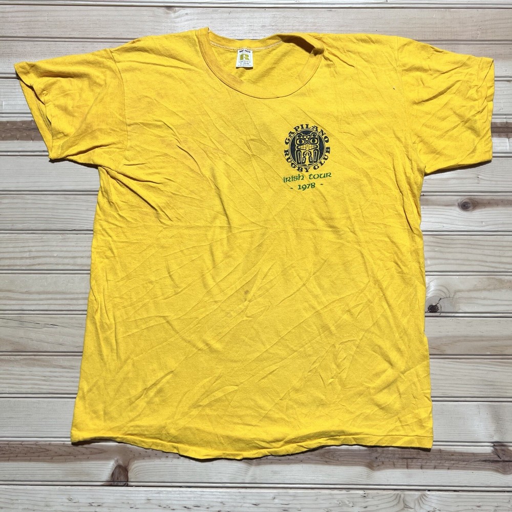 Vintage 1978 Capilano Irish Rugby Club Tour Shirt Size XL RARE 70s