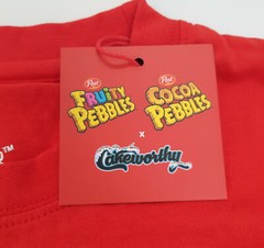Cakeworthy x Fruity Pebbles Cereal Long Sleeve T-Shirt Top Red The Flintstones
