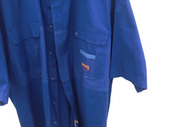 NWT Color Works S/S Dress Shirt W/Pocket’s Sz 3 X Dark Blue Free S/H