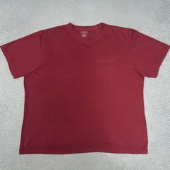 LL Bean T Shirt Men’s Sz XL Maroon Plain 100% Cotton Crew Neck Chest Pocket Tee