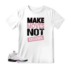 Sneaker Tees Shirt To Match Retro 5 Soft Pink AJ5 ,BLACK/WHITE