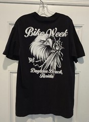Vintage Bike Week 1998 Daytona Beach FL Eagle Rose Graphic Print T-Shirt USA