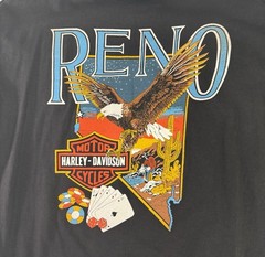 Vintage 1980s 3D Emblem Harley Davidson Reno 1989 Long Sleeve T Shirt Mens L