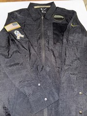 Nike NFL on field apparel Large Black Zip Up Button Sleeves Shirt Style